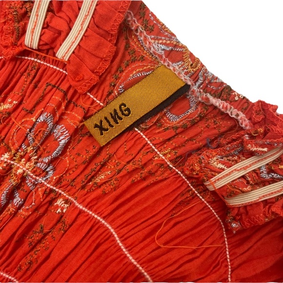 Handmade Embroidered Indian Boho Gypsy Style Dress Romantic Feminine Floral - Picture 10 of 12